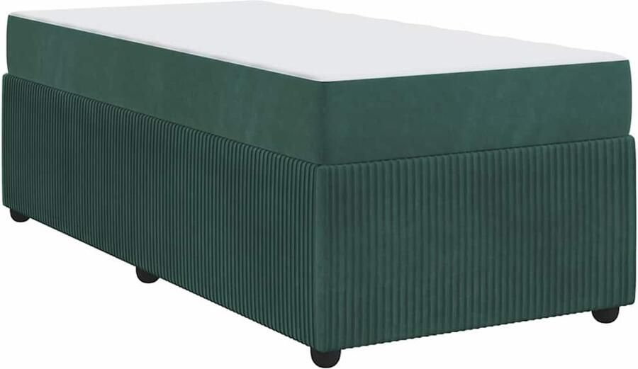 VidaXL Bedframe met matras met matras Donkergroen 80 x 200 cm Fluweel