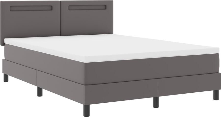 VidaXL Bedframe met Matras met matras Grijs 140 x 190 cm Kunstleer