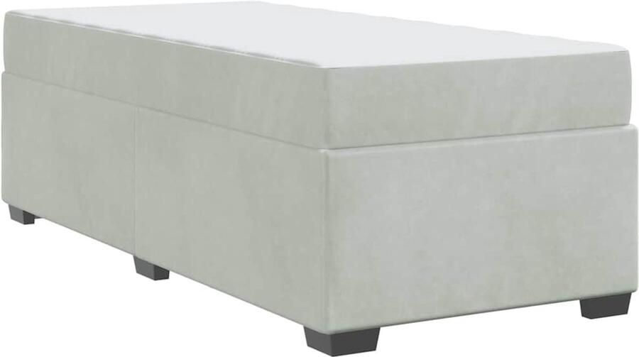 VidaXL Bedframe met matras met matras Lichtgrijs 100 x 200 cm Fluweel