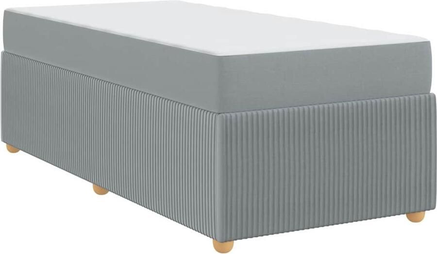 VidaXL Bedframe met matras met matras Lichtgrijs 80 x 200 cm Stof