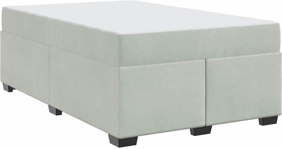 VidaXL Bedframe met matras met matras Lichtgrijs 120 x 190 cm Fluweel - Foto 2