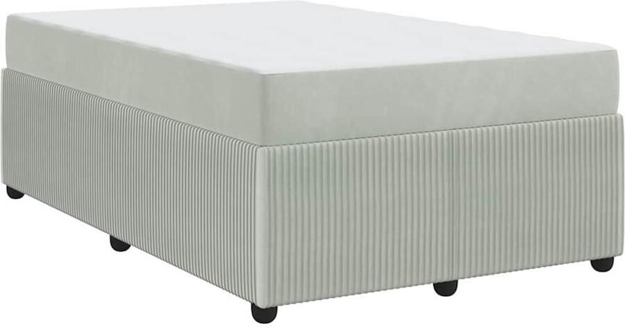 VidaXL Bedframe met matras met matras Lichtgrijs 120 x 190 cm Fluweel