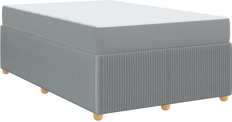 VidaXL Bedframe met matras met matras Lichtgrijs 120 x 200 cm Stof