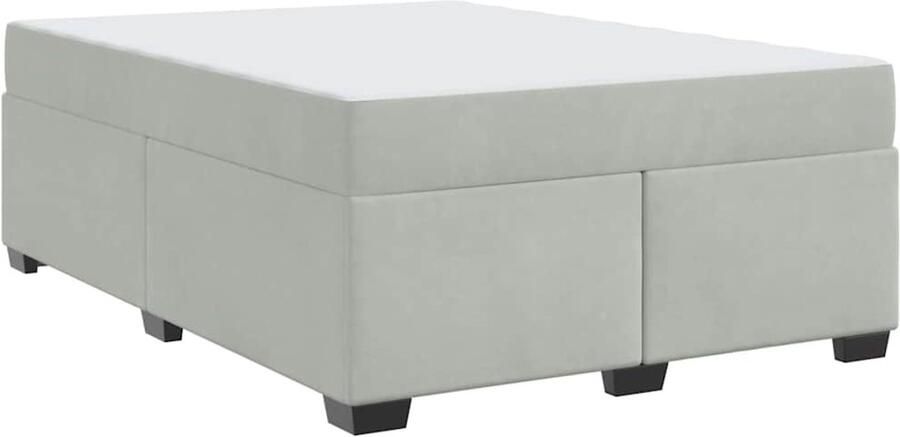 VidaXL Bedframe met matras met matras Lichtgrijs 160 x 200 cm Fluweel