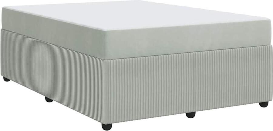 VidaXL Bedframe met matras met matras Lichtgrijs 140 x 200 cm Fluweel