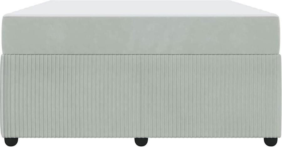 VidaXL Bedframe met matras met matras Lichtgrijs 160 x 200 cm Fluweel - Foto 2