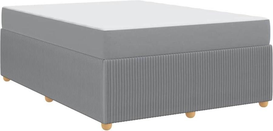 VidaXL Bedframe met matras met matras Lichtgrijs 160 x 200 cm Stof