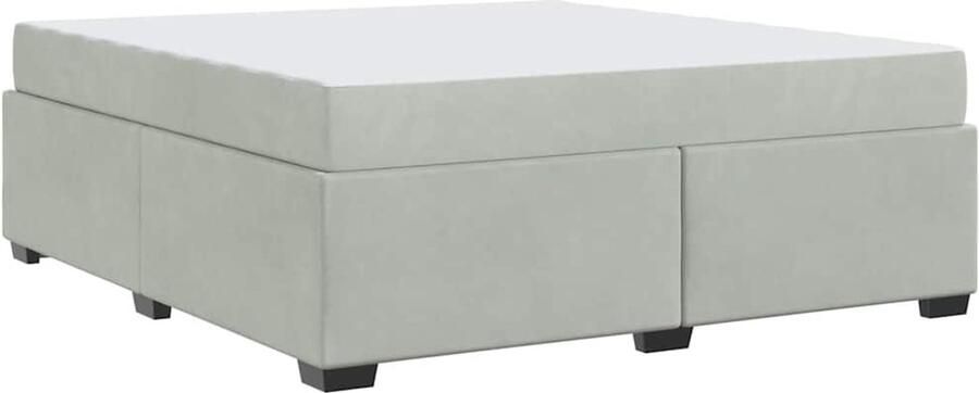 VidaXL Bedframe met matras met matras Lichtgrijs 180 x 200 cm Fluweel