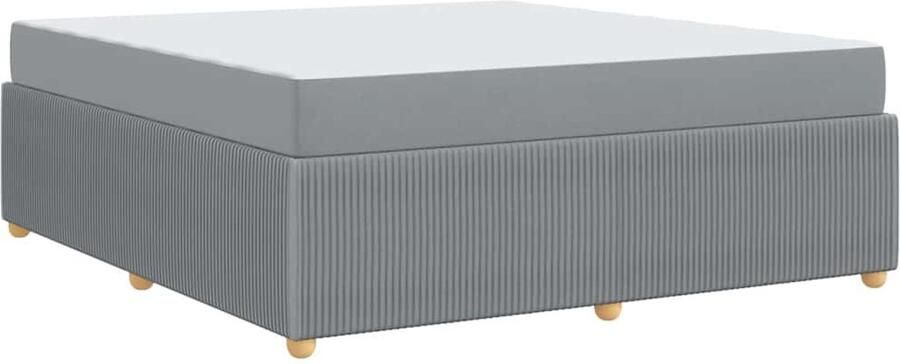 VidaXL Bedframe met matras met matras Lichtgrijs 180 x 200 cm Stof