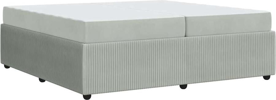 VidaXL Bedframe met matras met matras Lichtgrijs 200 x 200 cm Fluweel