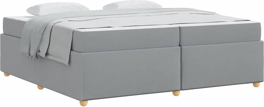 VidaXL Bedframe met matras met matras Lichtgrijs 200 x 200 cm Stof