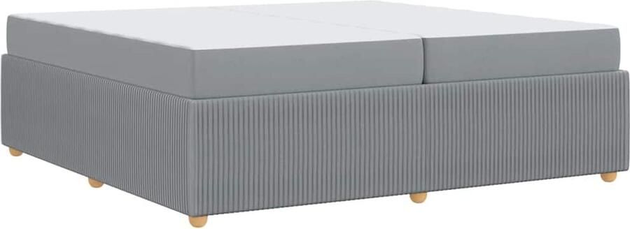 VidaXL Bedframe met matras met matras Lichtgrijs 200 x 200 cm Stof