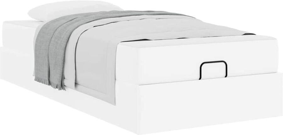 VidaXL Bedframe met matras met matras Pure Wit 100 x 200 cm Kunstleer