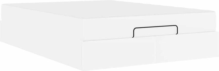 VidaXL Bedframe met matras met matras Pure Wit 140 x 190 cm Kunstleer