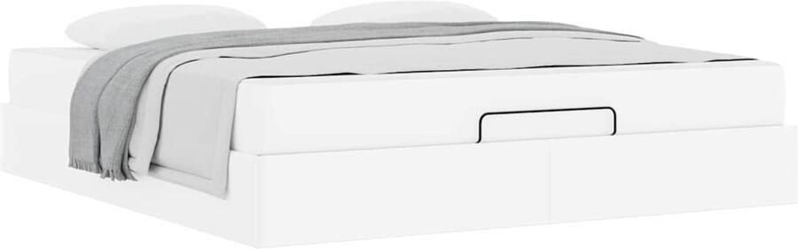 VidaXL Bedframe met matras met matras Pure Wit 180 x 200 cm Kunstleer