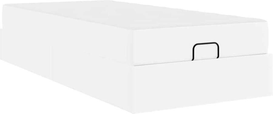 VidaXL Bedframe met matras met matras Pure Wit 90 x 200 cm Kunstleer