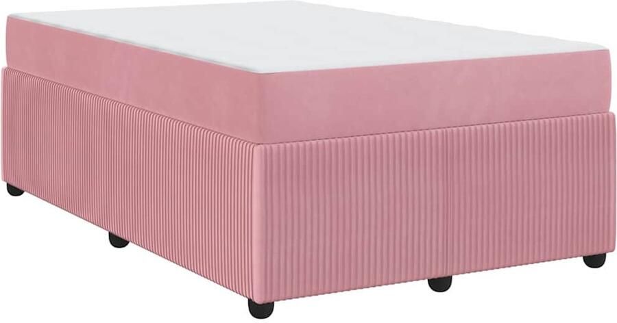 VidaXL Bedframe met matras met matras Roze 120 x 200 cm Fluweel