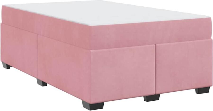 VidaXL Bedframe met matras met matras Roze 120 x 200 cm Fluweel - Foto 2