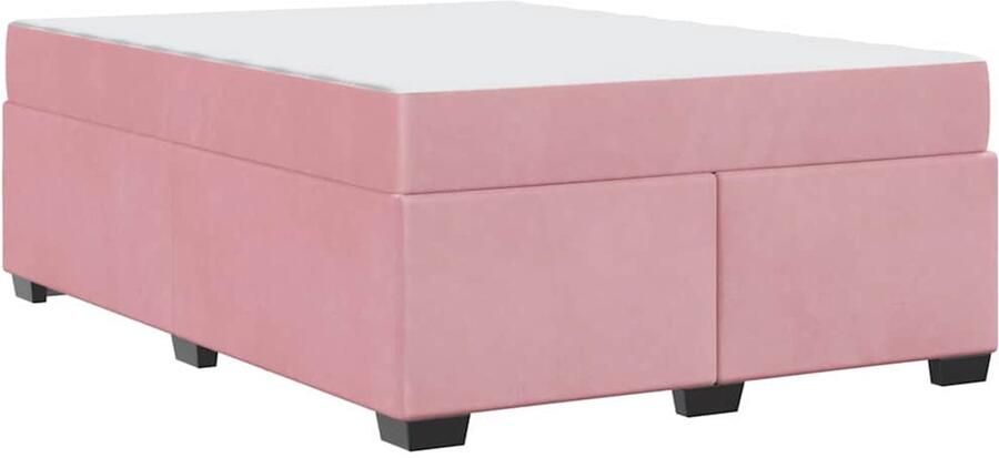 VidaXL Bedframe met matras met matras Roze 160 x 200 cm Fluweel