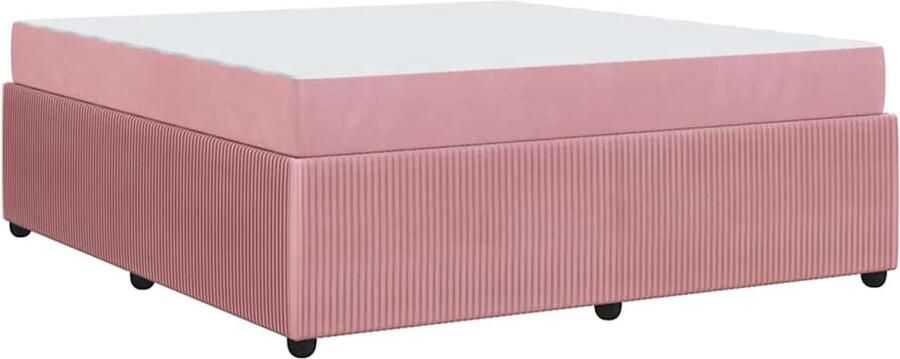VidaXL Bedframe met matras met matras Roze 180 x 200 cm Fluweel
