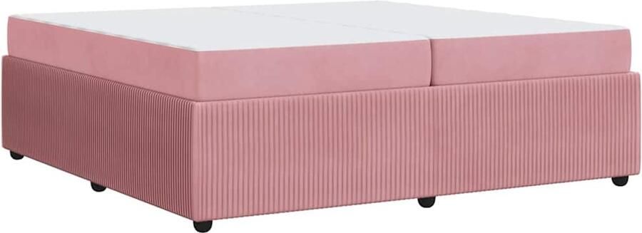 VidaXL Bedframe met matras met matras Roze 200 x 200 cm Fluweel