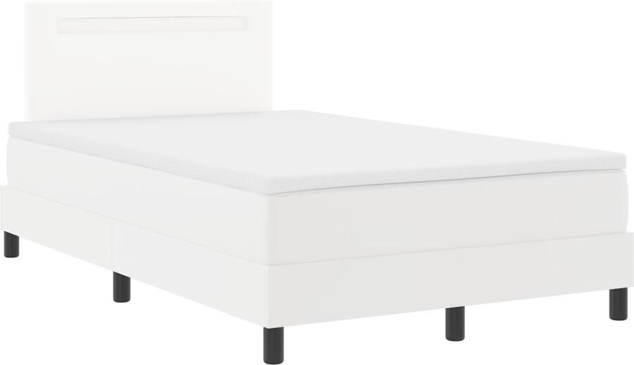 VidaXL Boxspring Bed met Matras in Wit Klein Tweepersoons Faux Leer