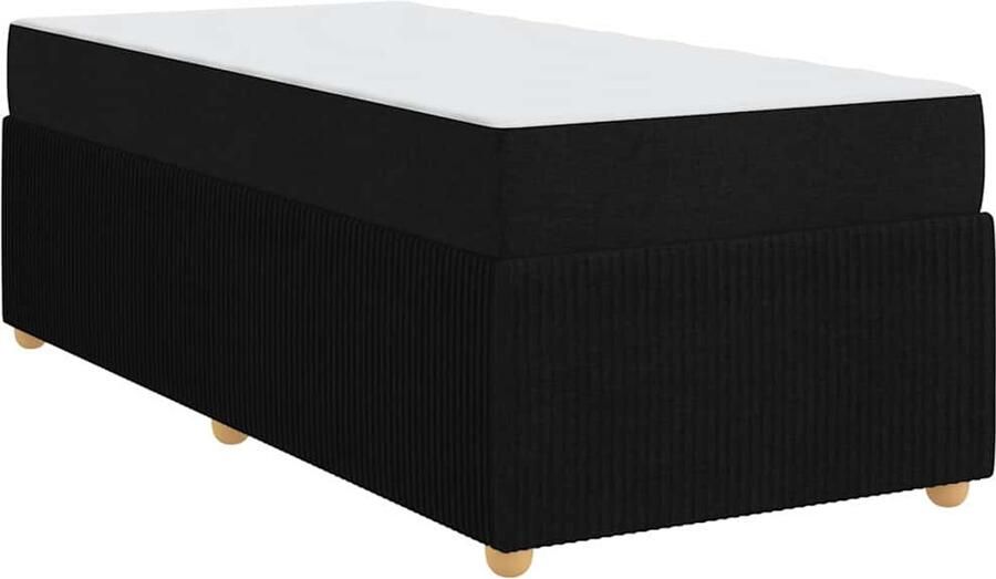 VidaXL Bedframe met matras met matras Zwart 100 x 200 cm Stof