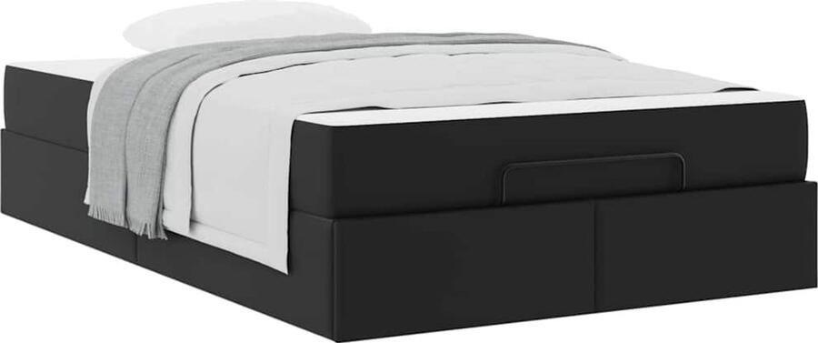 VidaXL Bedframe met matras met matras Zwart 120 x 200 cm Kunstleer