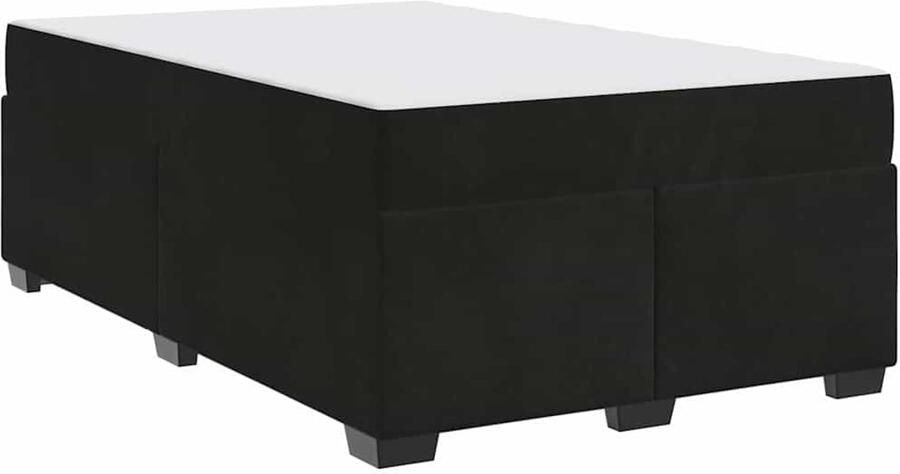VidaXL Bedframe met matras met matras Zwart 120 x 190 cm Fluweel