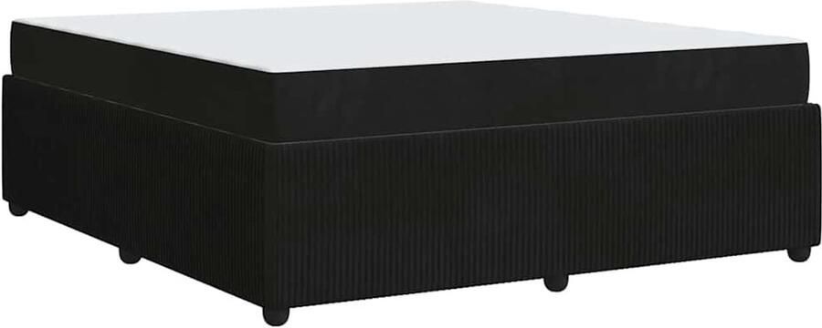 VidaXL Bedframe met matras met matras Zwart 180 x 200 cm Fluweel