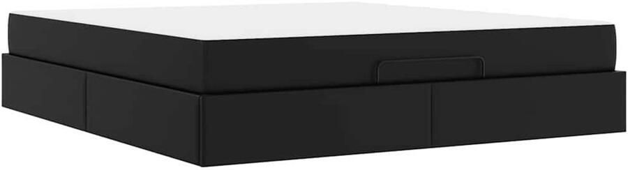 VidaXL Bedframe met matras met matras Zwart 180 x 200 cm Kunstleer