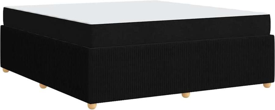 VidaXL Bedframe met matras met matras Zwart 180 x 200 cm Stof