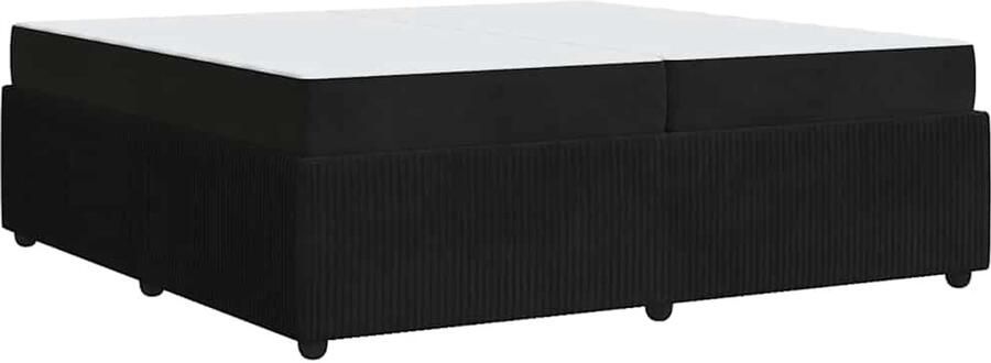 VidaXL Bedframe met matras met matras Zwart 200 x 200 cm Fluweel