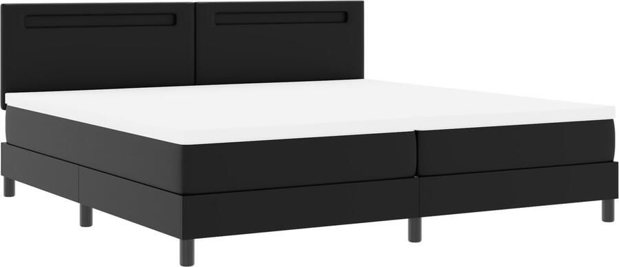 VidaXL Bedframe met Matras met matras Zwart 200 x 200 cm Kunstleer