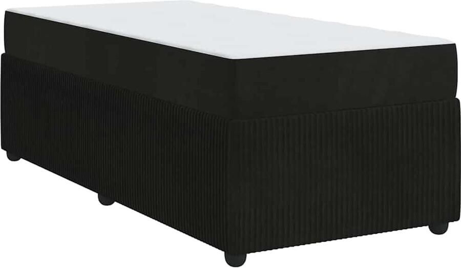 VidaXL Bedframe met matras met matras Zwart 100 x 200 cm Fluweel - Foto 2