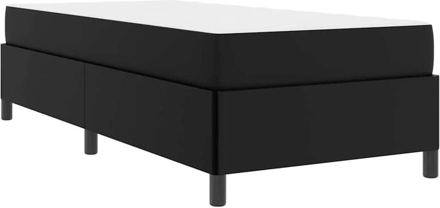 VidaXL Bedframe met matras met matras Zwart 90 x 190 cm Kunstleer - Foto 2