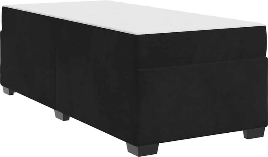 VidaXL Bedframe met matras met matras Zwart 100 x 200 cm Fluweel