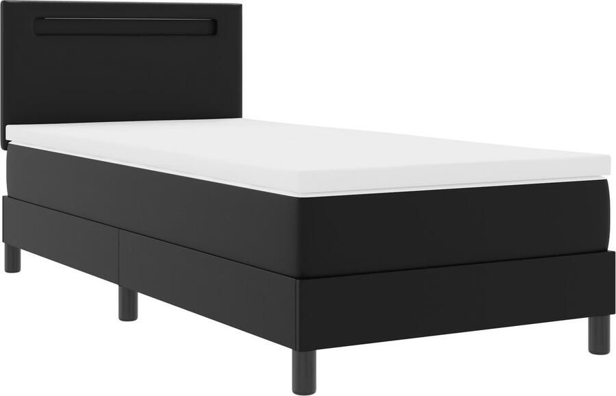 VidaXL Bedframe met Matras met matras Zwart 100 x 200 cm Kunstleer