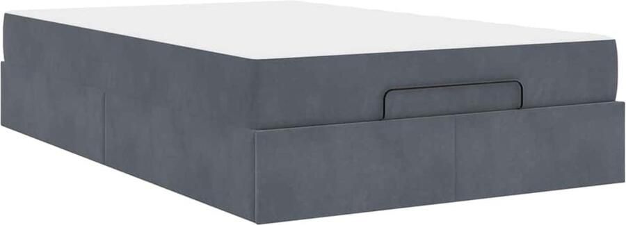 VidaXL Bedframe met matras met opslag Donkergrijs 120 x 190 cm Fluweel