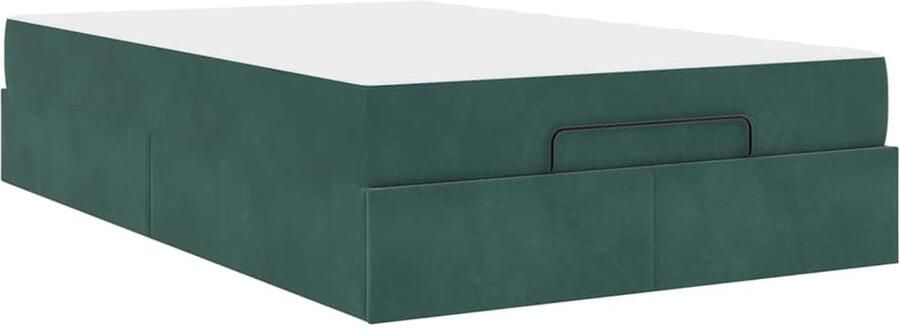 VidaXL Bedframe met matras met opslag Donkergroen 140 x 190 cm Fluweel