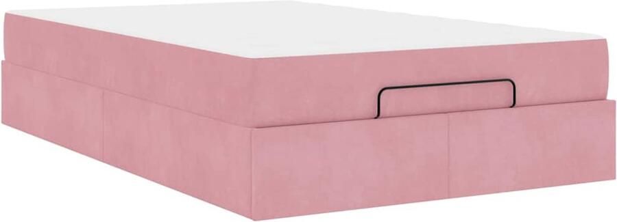 VidaXL Bedframe met matras met opslag Roze 120 x 190 cm Fluweel