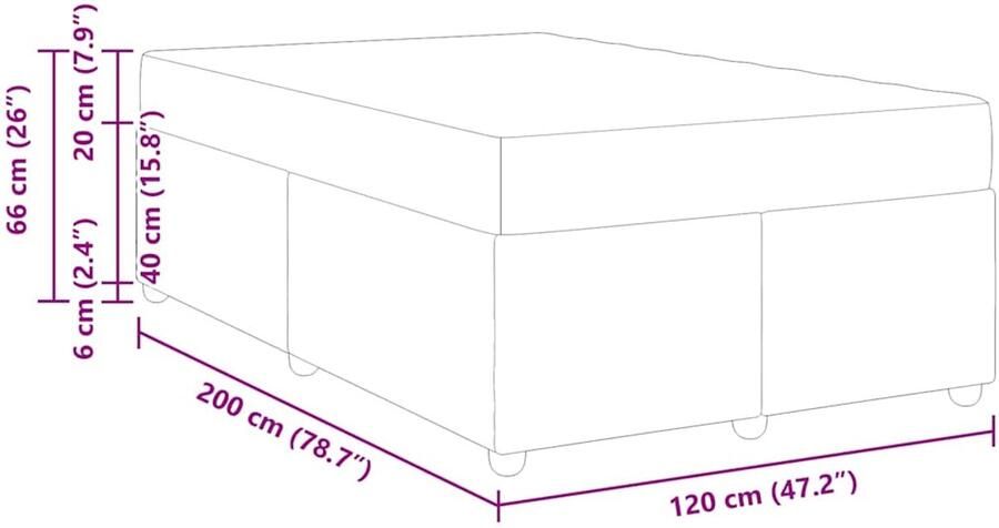 VidaXL Bedframe met matras met opslag Lichtgrijs 120 x 200 cm Fluweel