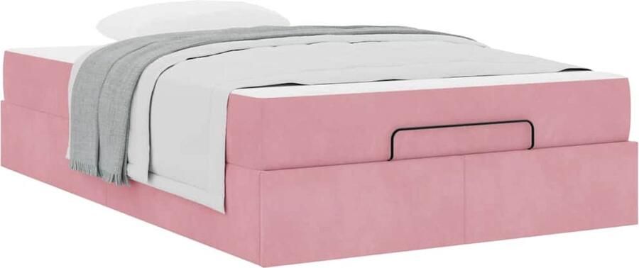 VidaXL Bedframe met matras met opslag Roze 140 x 190 cm Fluweel