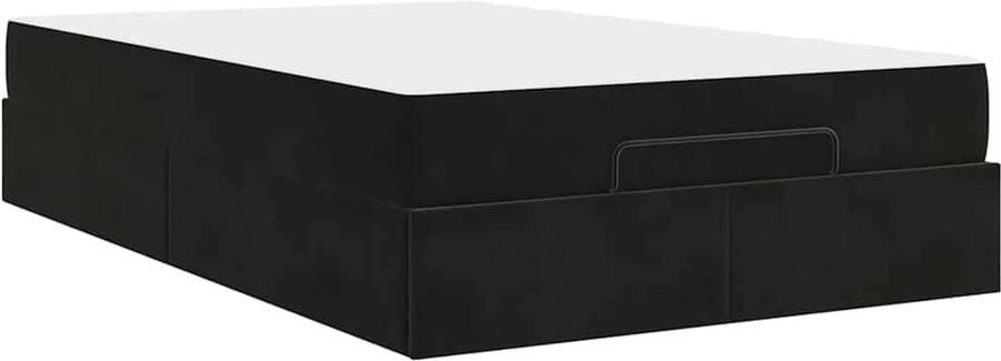 VidaXL Bedframe met matras met opslag Zwart 120 x 200 cm Fluweel