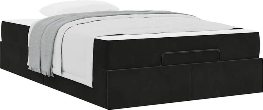VidaXL Bedframe met matras met opslag Zwart 140 x 190 cm Fluweel