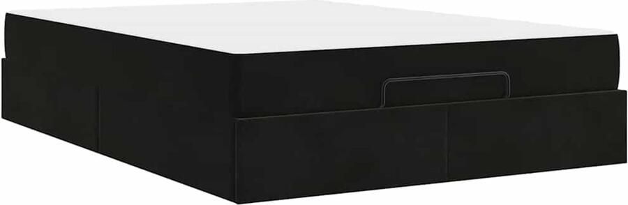 VidaXL Bedframe met matras met opslag Zwart 140 x 200 cm Fluweel - Foto 2