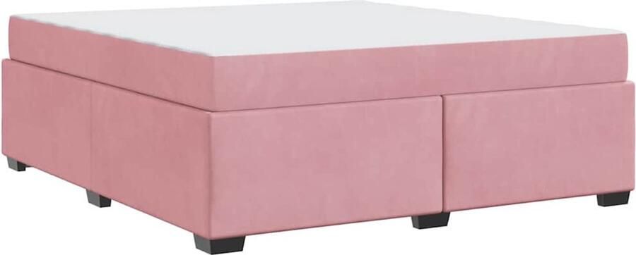 VidaXL Bedframe met matras Roze 180 x 200 cm Fluweel