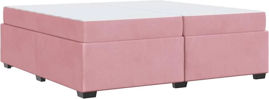 VidaXL Bedframe met matras Roze 200 x 200 cm Fluweel