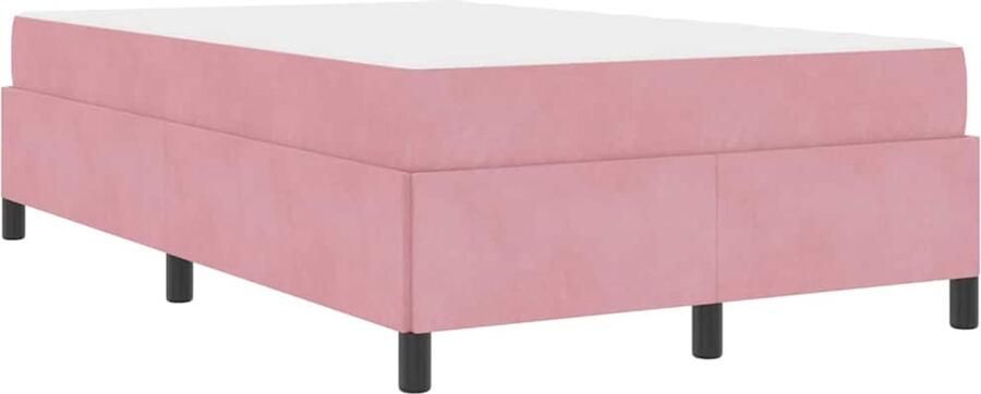 VidaXL Bedframe met matras Roze en wit 120 x 190 cm Fluweel - Foto 2