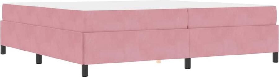 VidaXL Bedframe met matras Roze en wit 200 x 200 cm Fluweel